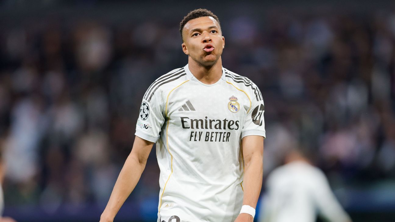 Mbappé mostra como ficou rosto após pancada de ex-Palmeiras e desfalca Real Madrid em treino