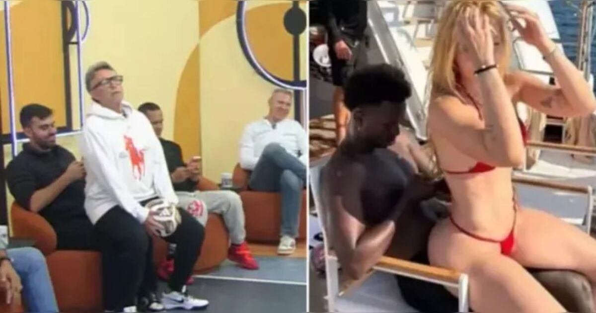Craque Neto imita foto de Virginia no colo de Vini Jr. e senta no colo de jornalista
