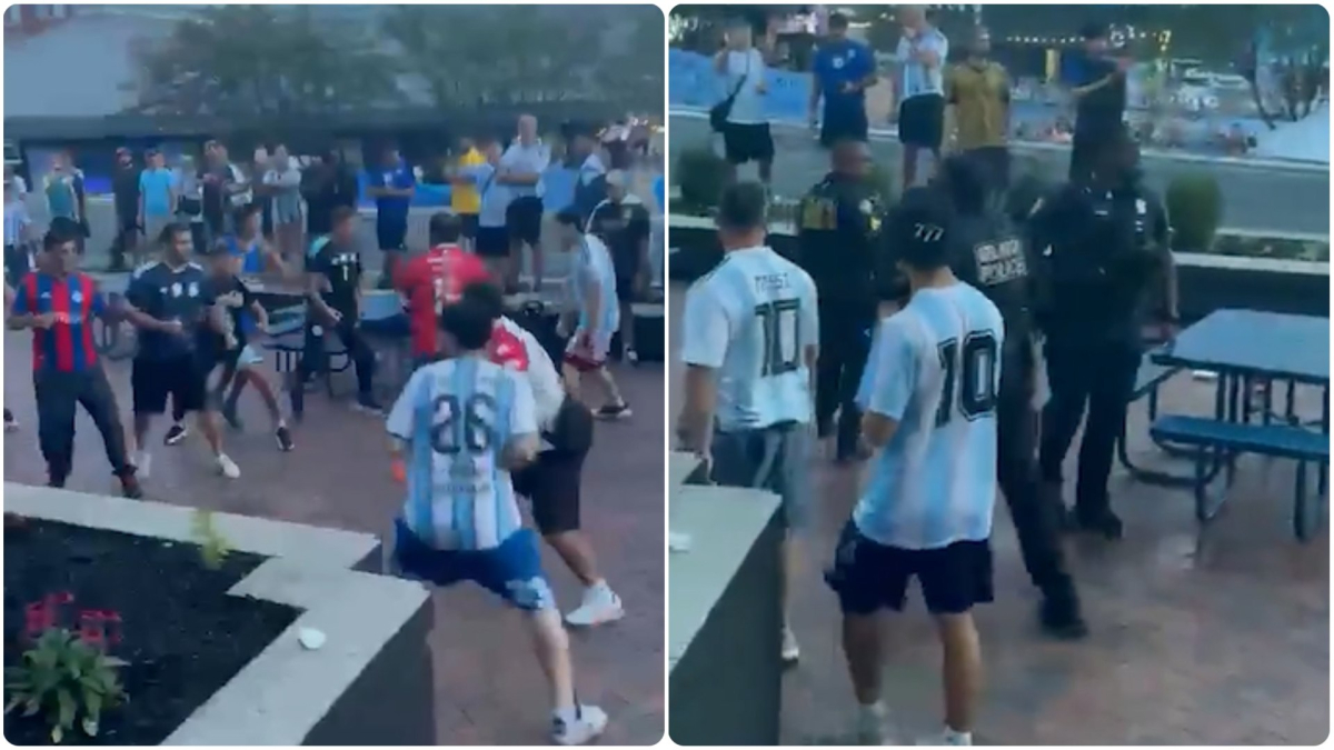 ¡A los puños! Durante el 'banderazo' argentino, se golpean entre ellos mismos!