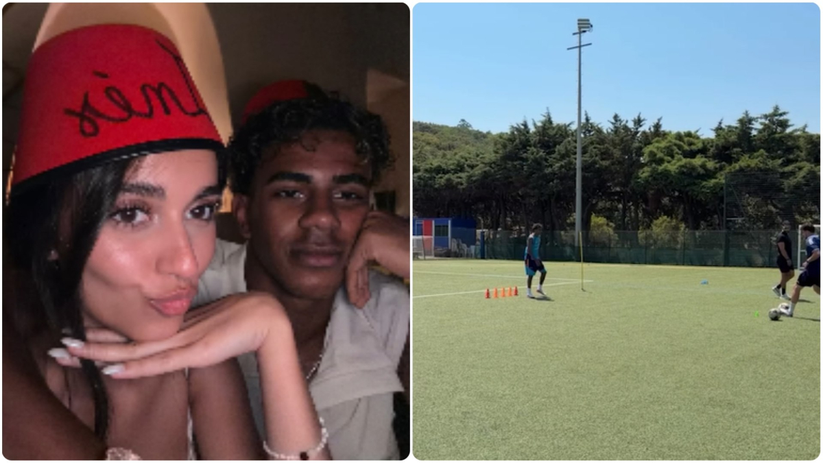 ¡El sueño! Inés García presente en el entrenamiento de Lamine