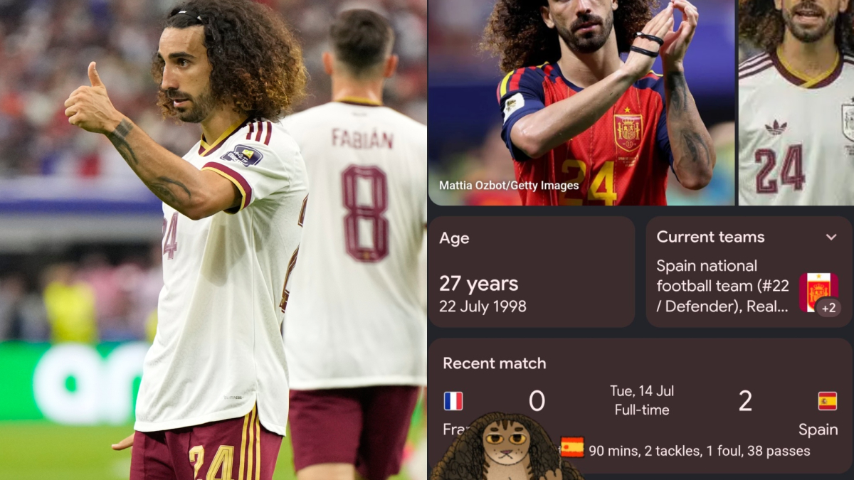 Google rinde un homenaje a Cucurella con un guiño al meme del gato en el buscador