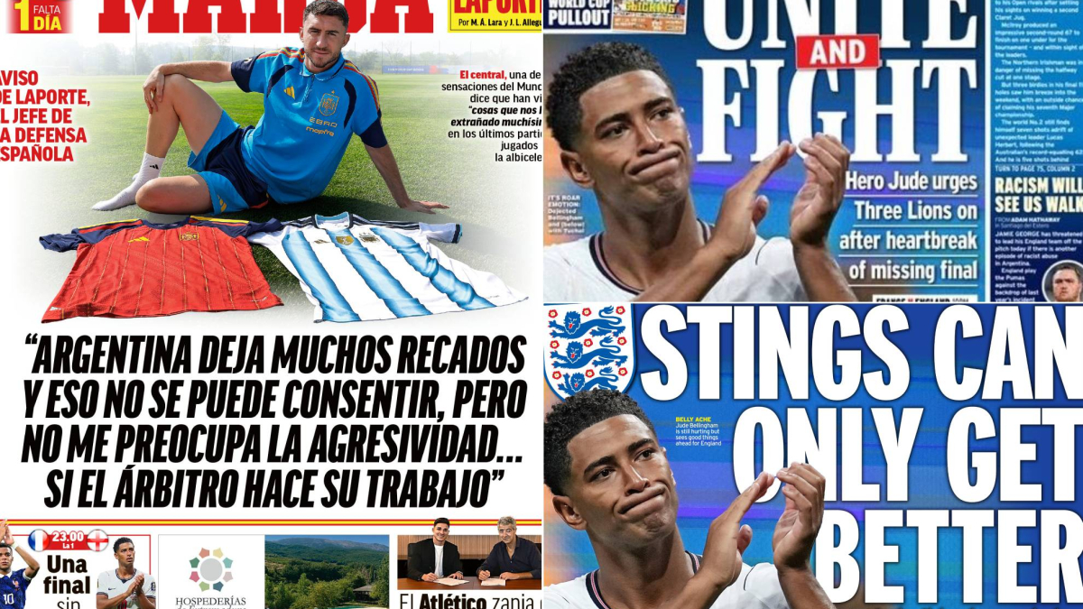 Las portadas del día previo a la final del Mundial