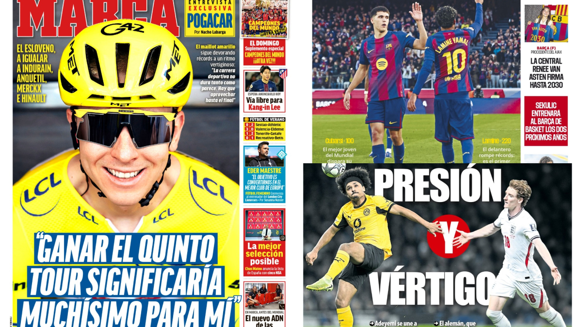 Las portadas del día: Pogaçar en MARCA, la pareja de oro…