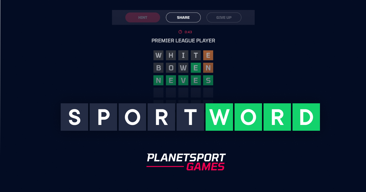 The daily football word game on Planet Sport