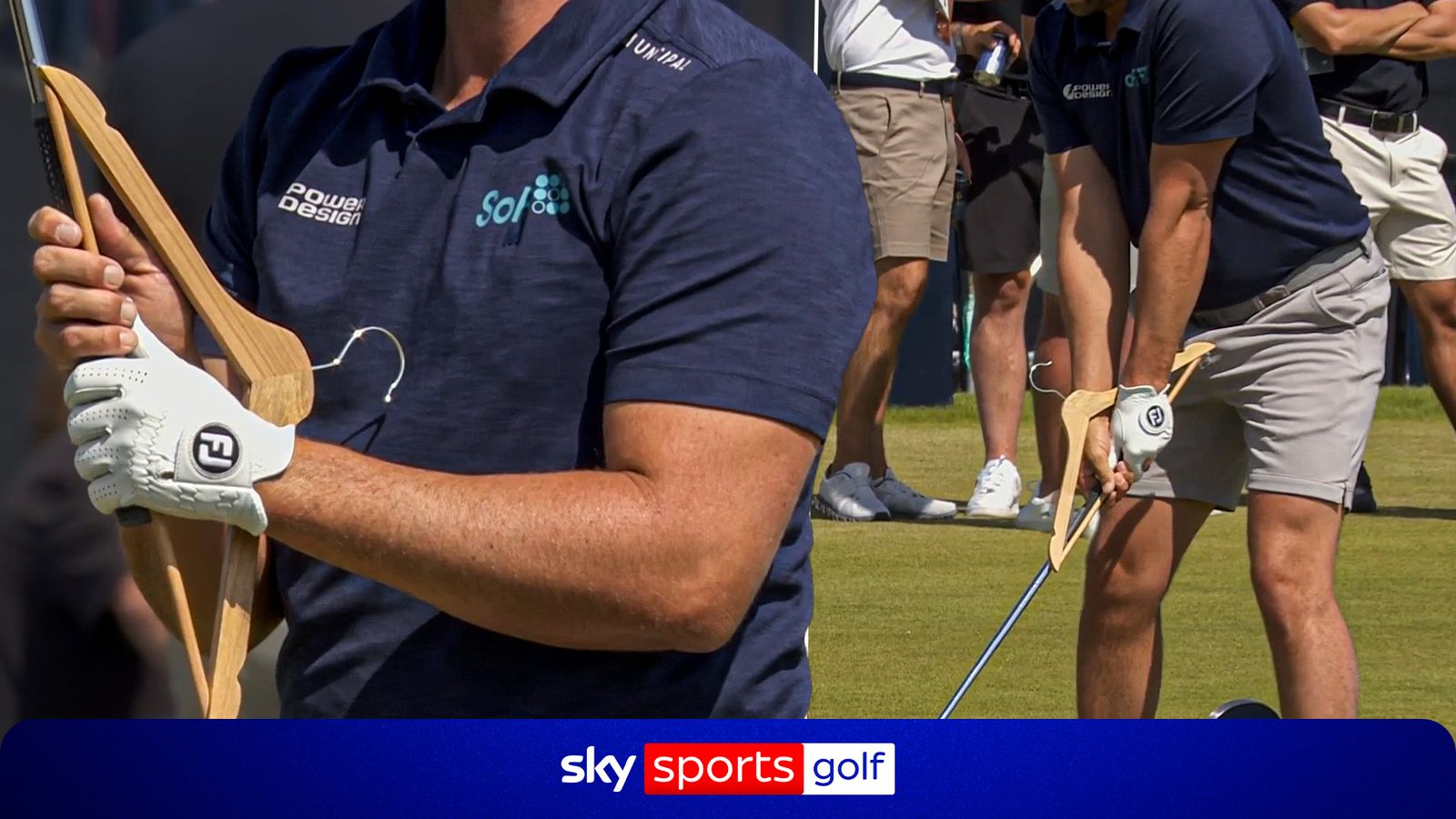 Ever seen this?! Clark uses coat hanger to practise shots on the range!