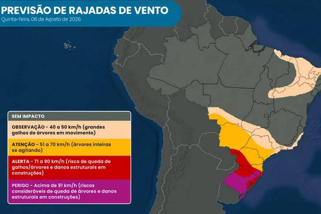 Ciclone-bomba: tornado atinge cidade no RS – 06/08/2026 – Cotidiano