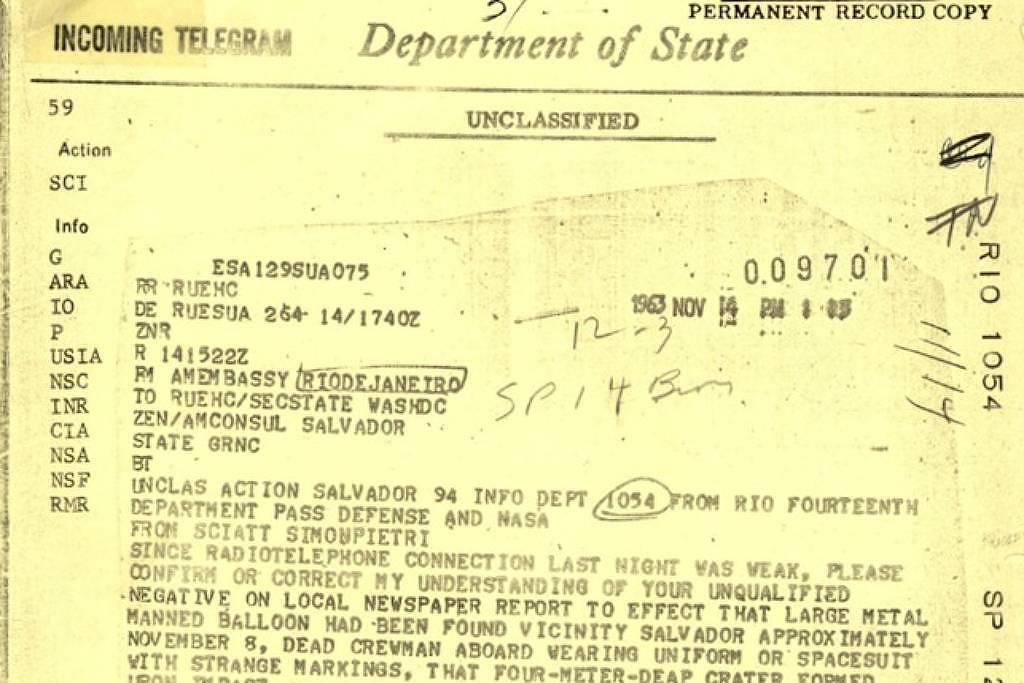 EUA investigaram suposto OVNI na Bahia em 1963 – 08/08/2026 – Ciência