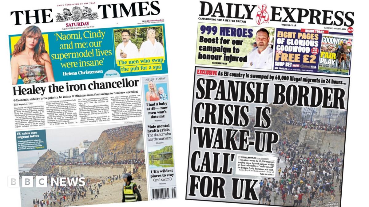 Newspaper headlines: ‘Spanish border crisis’ and ‘iron chancellor’