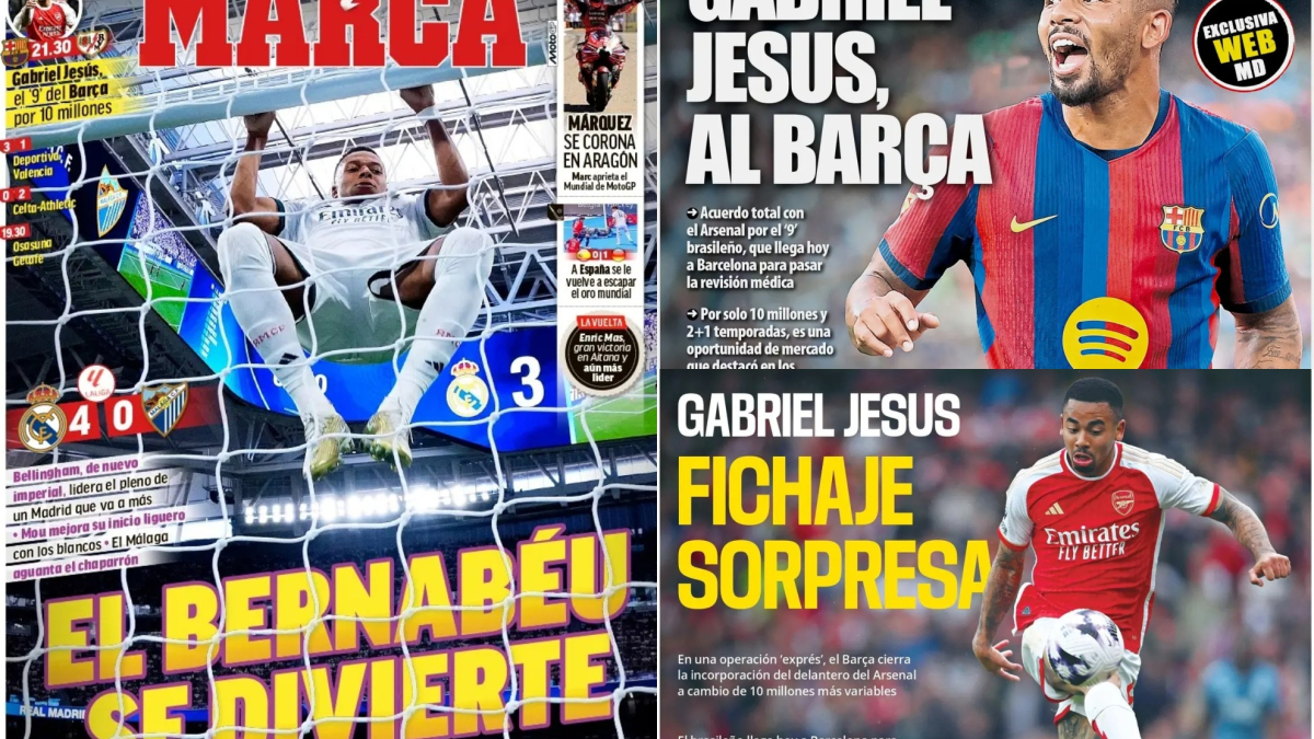 Las portadas del día: el Bernabéu se divierte, Gabriel llega al Barça…