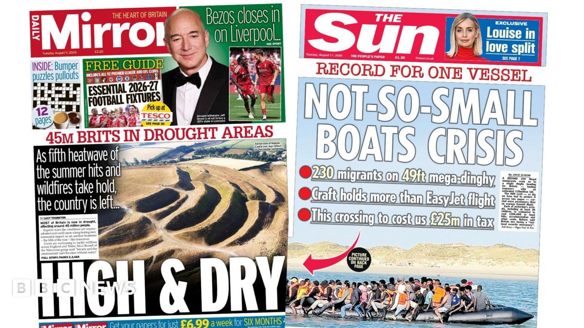 The Papers: '45m Brits in drought' and a 'Not-so-small boats crisis'