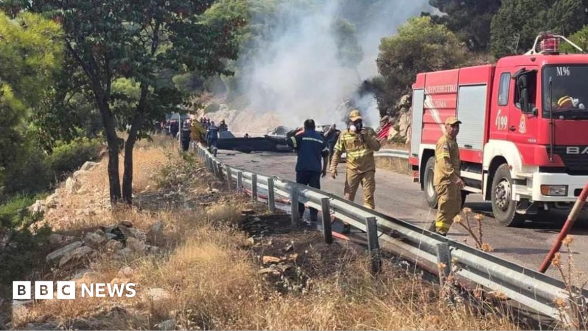 Two crew killed as British pilot survives after firefighting helicopters collide in Greece