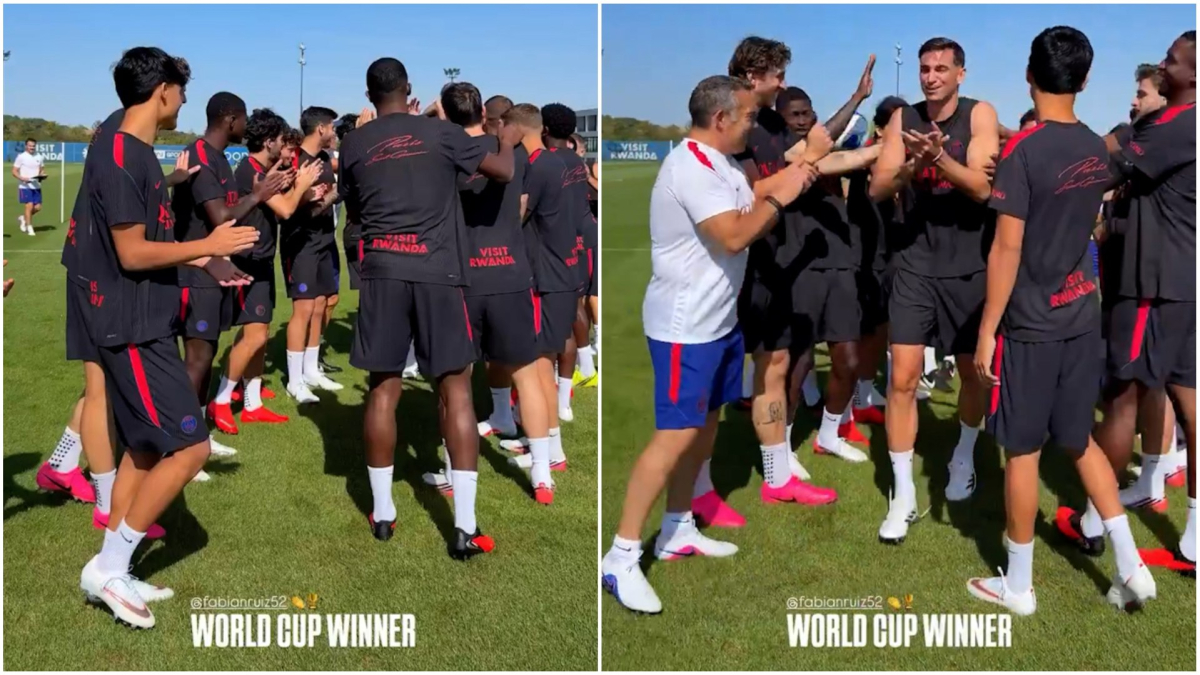 El homenaje del PSG a Fabián Ruiz tras proclamarse campeón del mundo