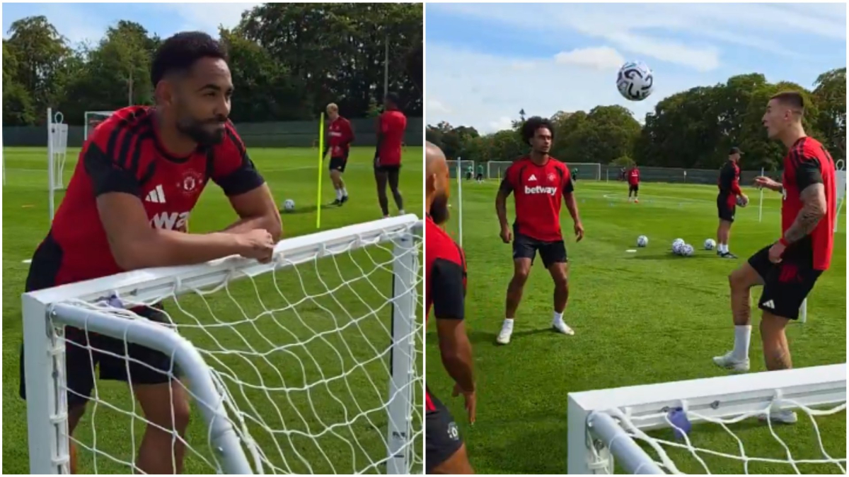 El ambiente de Matheus Cunha en los entrenamientos del Manchester United