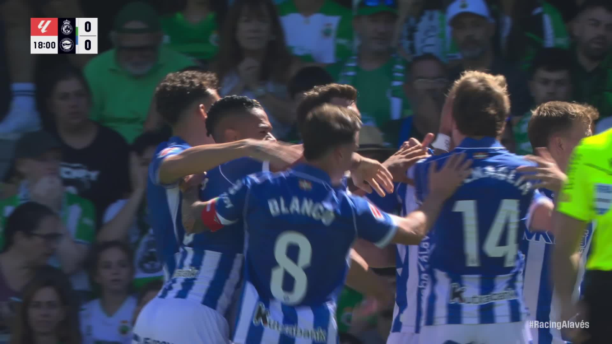 Gol de Koski (0-1) en el Racing de Santander 2-1 Alavés