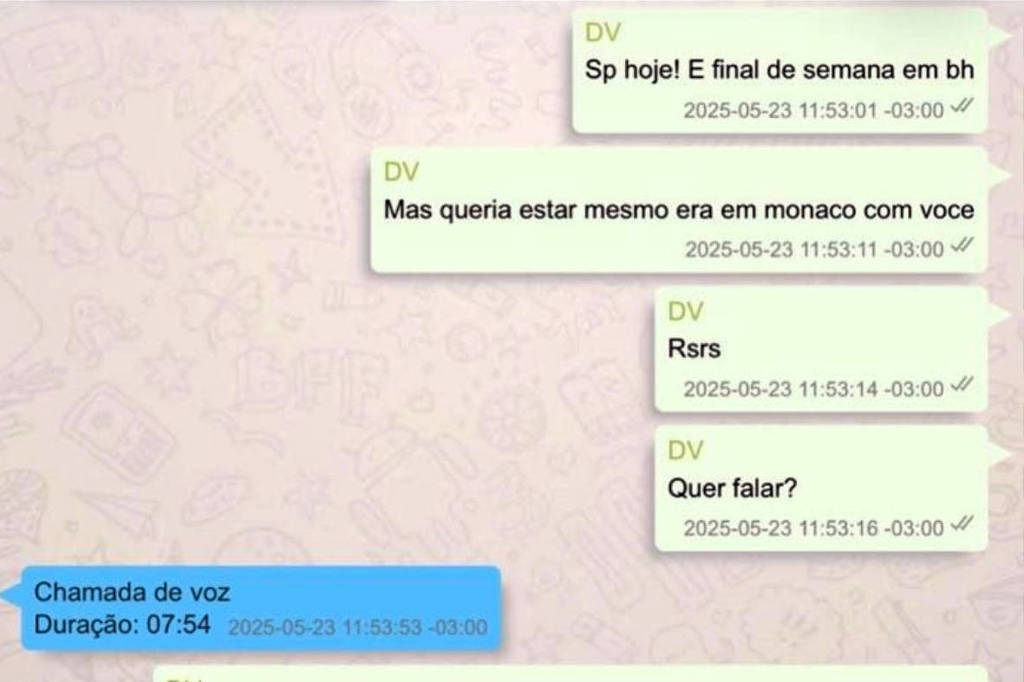 Vorcaro para Hugo Motta: Queria estar em Mônaco com você – 29/09/2026 – Política