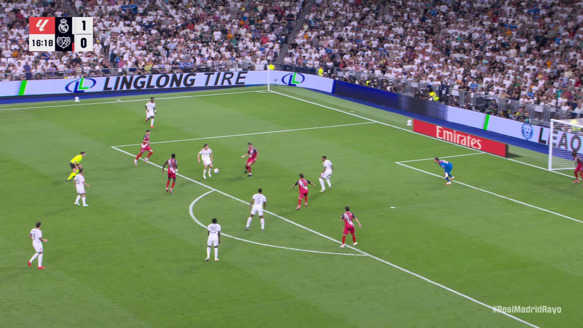 Gol de Carreras (2-0) en el Real Madrid 4-1 Rayo Vallecano