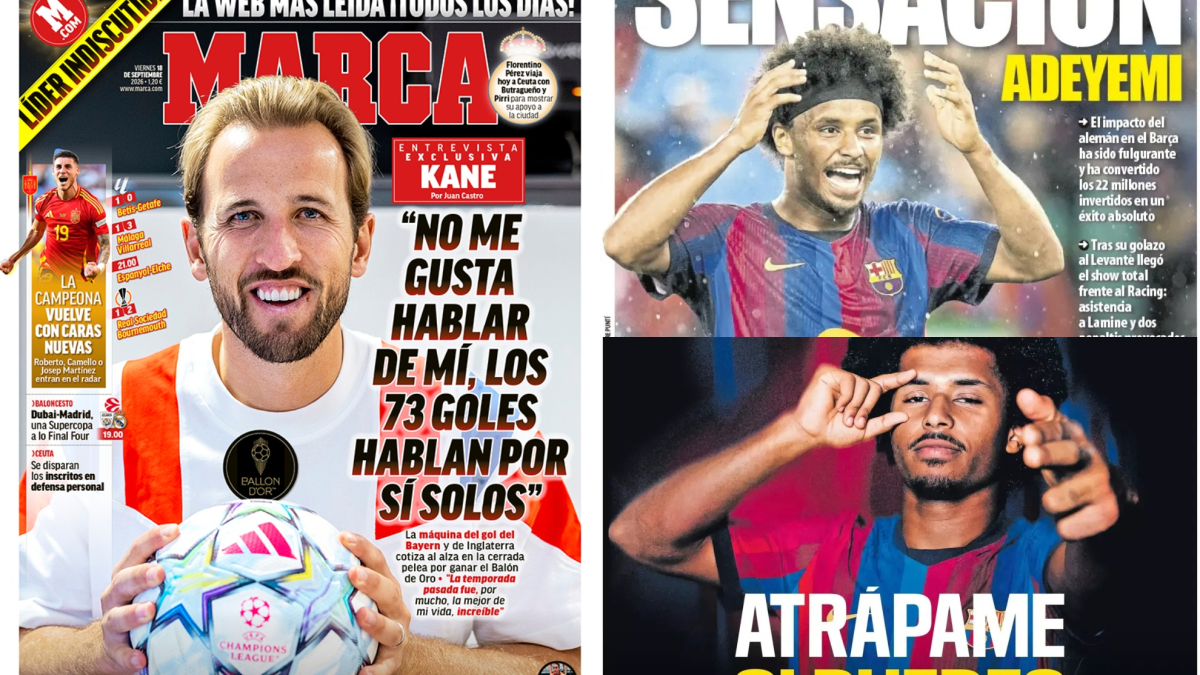 Las portadas del día: Kane se sincera en MARCA, sensación Adeyemi…