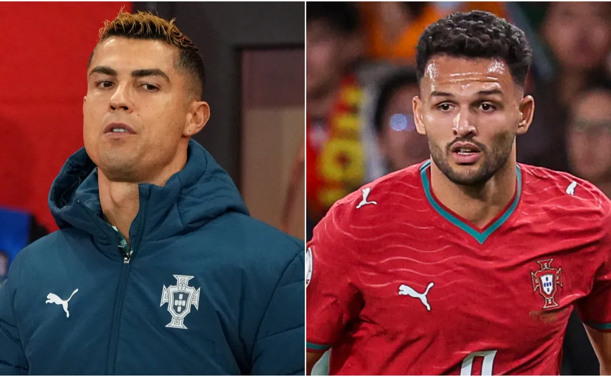 Cristiano Ronaldo watches from the bench as Portugal wins behind a Goncalo Ramos winner