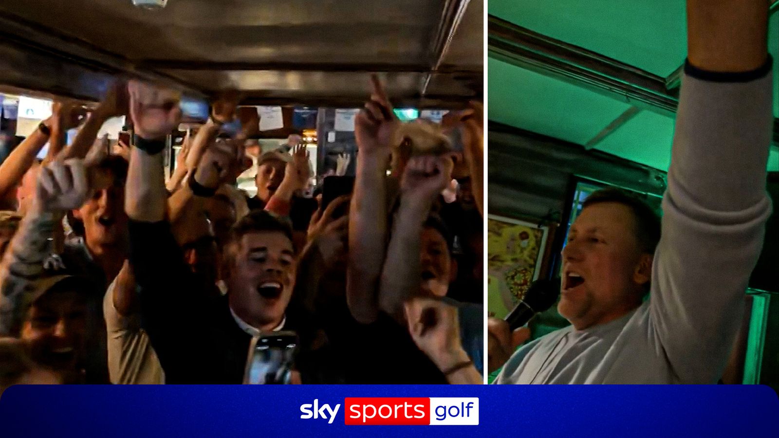 Poulter leads Team GB&I celebrations in the pub after Walker Cup triumph!