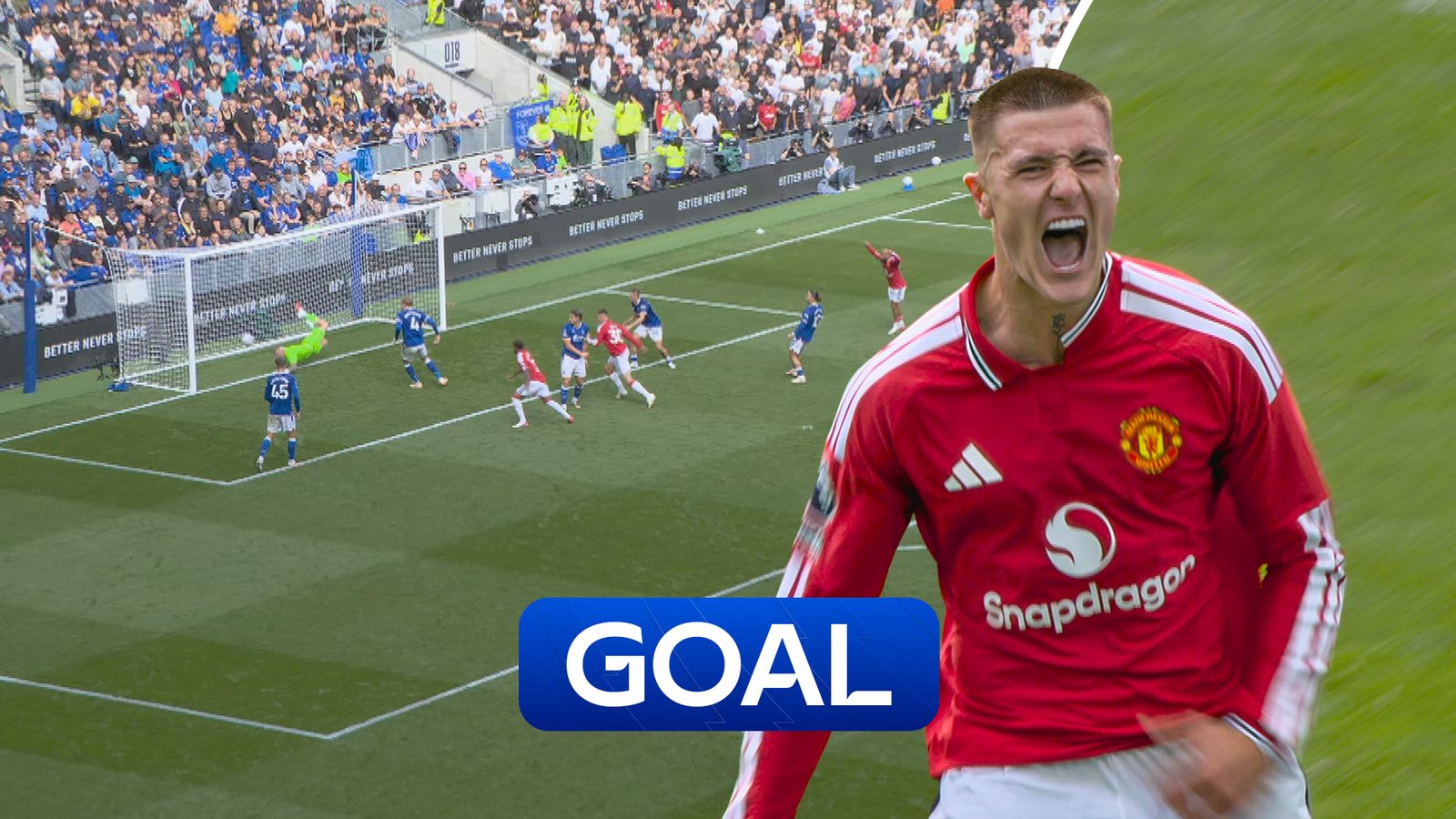 More heroics from the bench! Sesko heads in for Man Utd late on