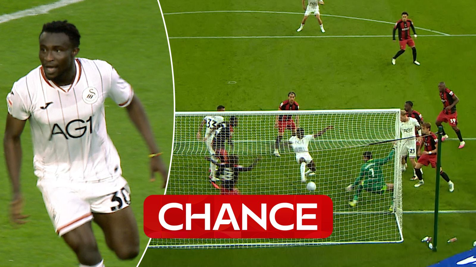 How did that stay out?! Opoku misses sitter after manic goalmouth scramble