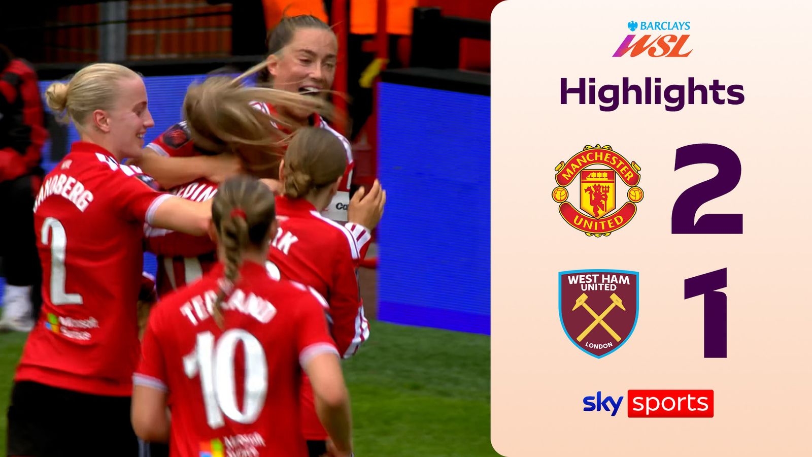 Man Utd beat West Ham to claim first WSL victory of the season