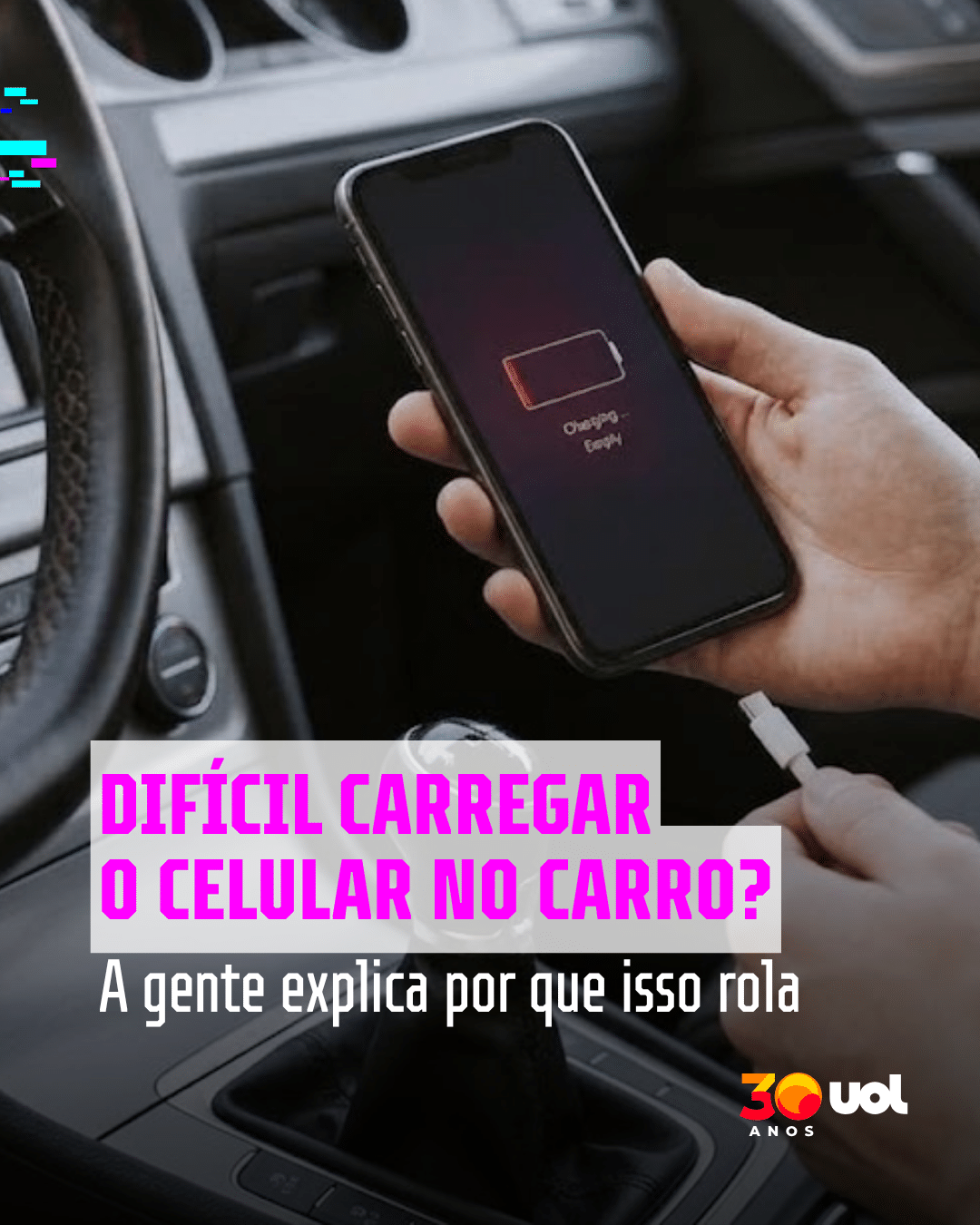 Difícil carregar o celular no carro? Explicamos por que isso demora tanto