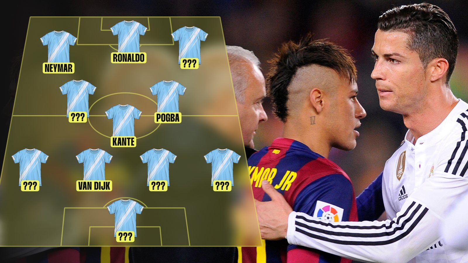 Ronaldo & Neymar lead XI that cost less than £900m