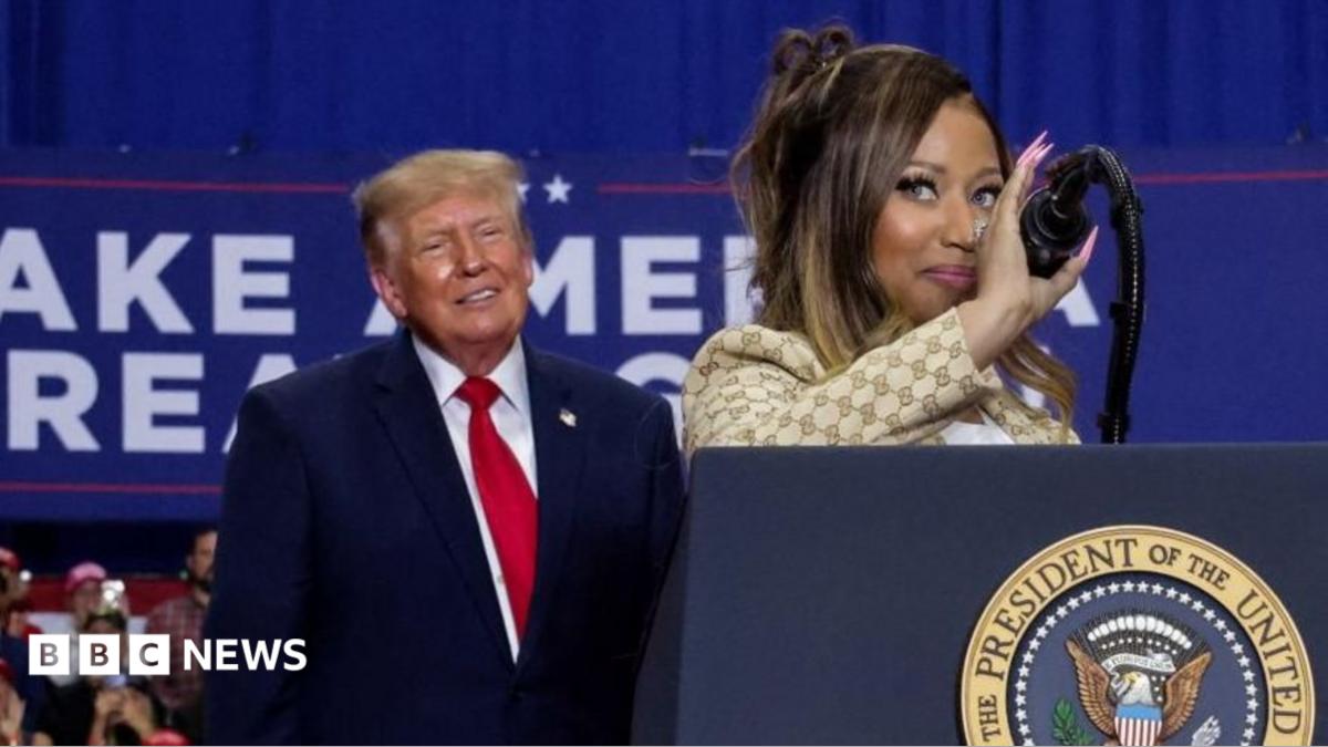 Nikki Minaj joins Trump onstage at Michigan rally