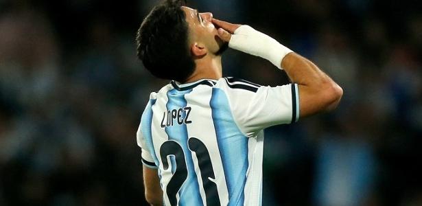 Flaco López comemora primeiro gol pela Argentina: ‘Presente da vida’