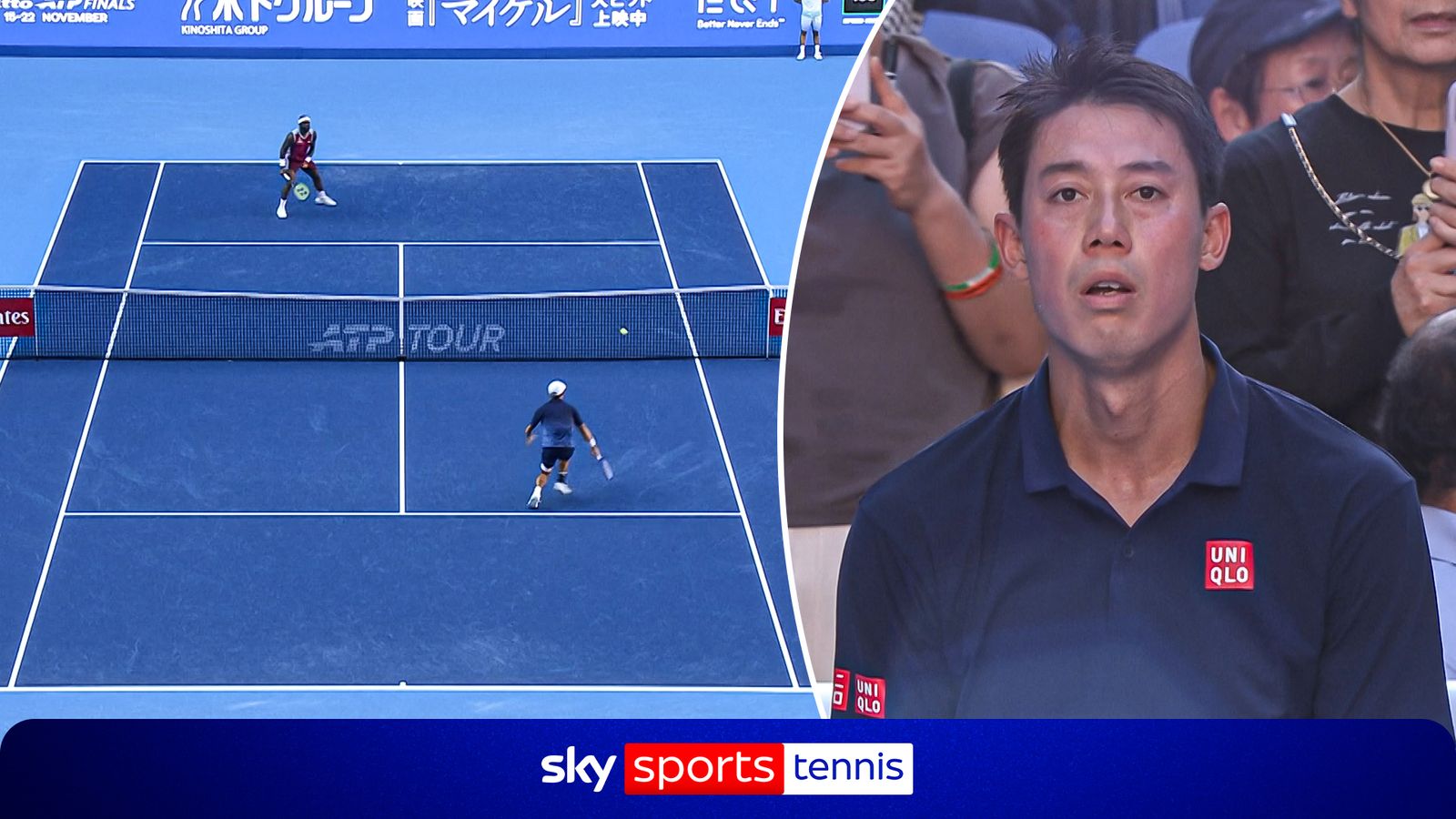 Emotional Nishikori finishes career in style with 23-shot rally against Tiafoe