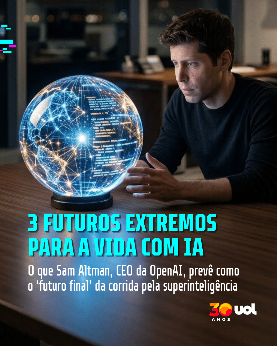 Urgência e desconforto: os 3 futuros que Sam Altman prevê para a IA