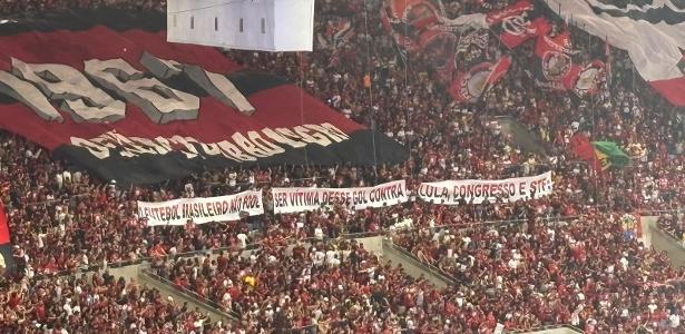 Protestos contra veto das bets no campo e arquibancada